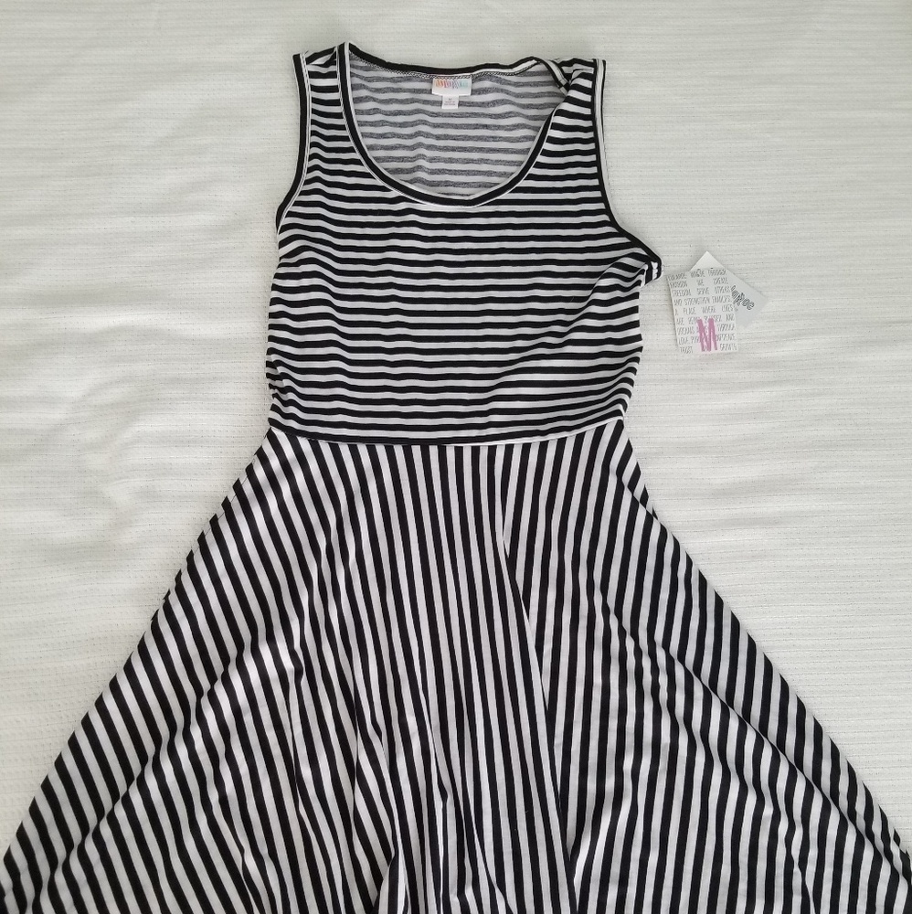 Lularoe Nicki Black White Stripe